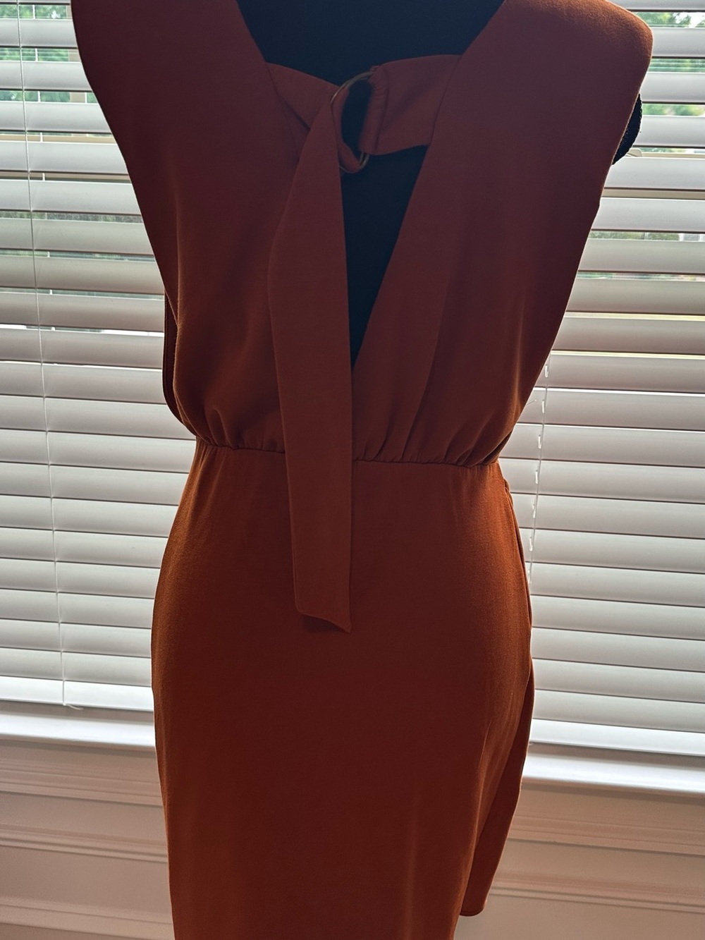 Free People Knot-Twist Mini Dress in Rust - Picture 5 of 5